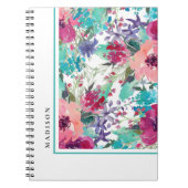 Feminine Colorful Waterverf Floral Pattern Notitieboek (Voorkant)