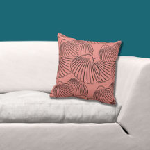 Feminine Coral & Black Seashell Patroon