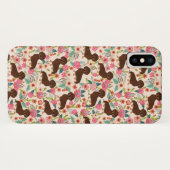 Feminine Dachshund  bloempatroon Case-Mate iPhone Case (Achterkant (horizontaal))