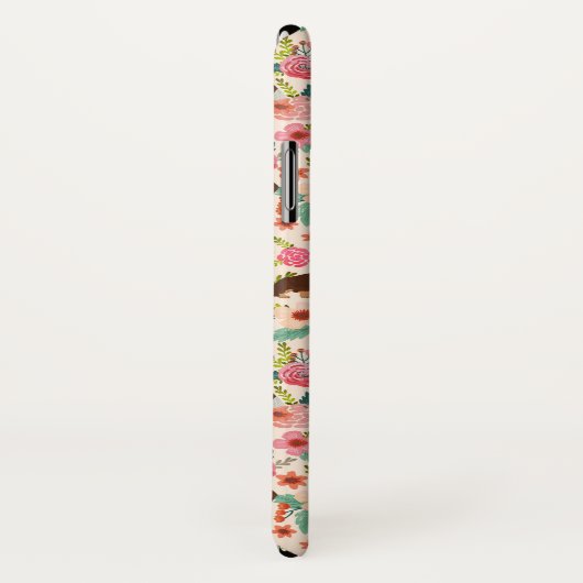 Feminine Dachshund  bloempatroon Case-Mate iPhone Case (Achterkant / rechts)