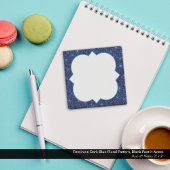 Feminine Dark Blue Floral Pattern, Blank Post-it® Notes