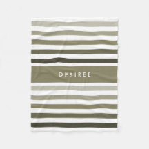 Feminine-dikke strepen met naam in Khaki Green