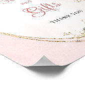 Feminine Dusty Pink Floral Gold Glitter Cards Gift Poster (Hoek)