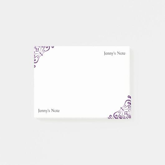 Feminine Elegant Corner Garnish Pattern and Text Post-it® Notes (Voorkant)
