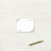 Feminine Elegant Corner Garnish Pattern and Text Post-it® Notes (Op bureau)
