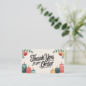 Feminine Elegant Small Business Thank You Visitekaartje (Staand voorkant)