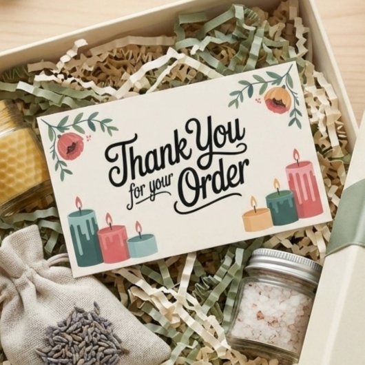 Feminine Elegant Small Business Thank You Visitekaartje