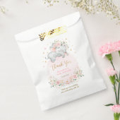 Feminine Elephant Pink Blush Florence Baby shower Bedankzakje (Gezegeld)