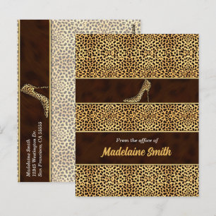 Feminine en Classy Cheetah Print en Stiletto Briefkaart
