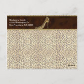 Feminine en Classy Cheetah Print en Stiletto Briefkaart (Achterkant)