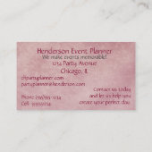 Feminine en legant Floral Event Party Planner Visitekaartje (Achterkant)