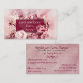 Feminine en legant Floral Event Party Planner Visitekaartje (Voorkant / Achterkant)