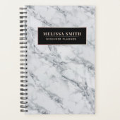 Feminine en minimale witte marmer planner (Voorkant)