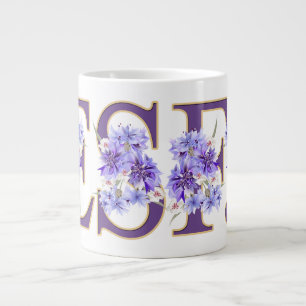 Feminine ESFJ Floral Letter MBTI Giant Coffee Mok