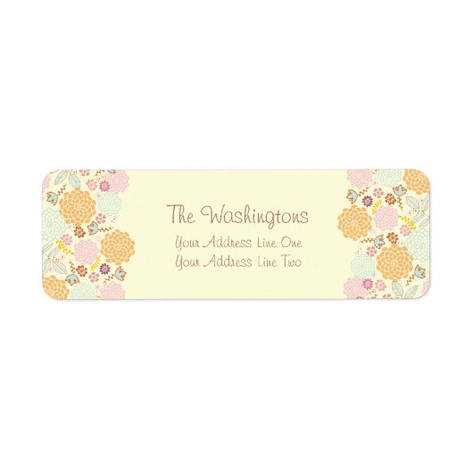 Feminine Fancy Modern Floral, gepersonaliseerd Etiket (Voorkant)