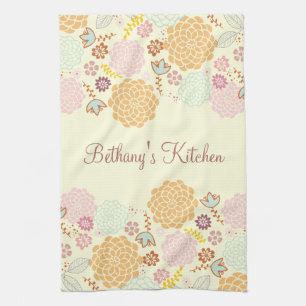 Feminine Fancy Modern Floral Theedoek