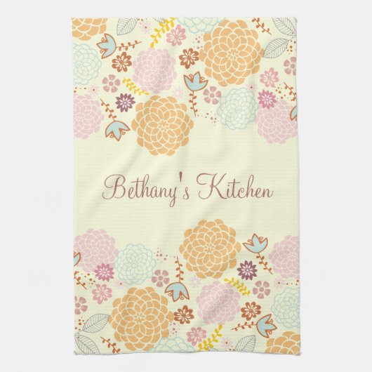 Feminine Fancy Modern Floral Theedoek (Verticaal)