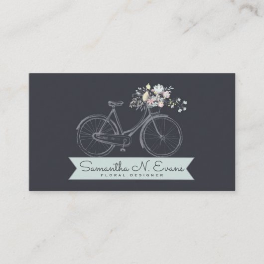 Feminine fiets | Moderne schets Visitekaartje (Voorkant)