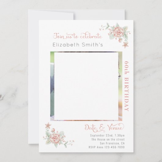 Feminine Floral Birthday Kaart (Voorkant)