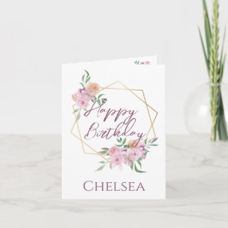 Feminine Floral Birthday Kaart voor haar