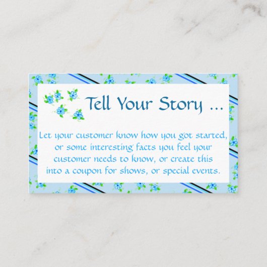 Feminine Floral Blue Kortingskaartje (Achterkant)