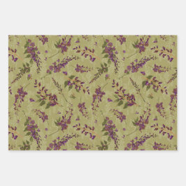 Feminine Floral en Stripes Inpakpapier Vel