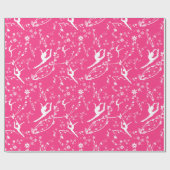 Feminine Floral Gymnastics Celebration in Pink Cadeaupapier (Vlak)