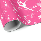 Feminine Floral Gymnastics Celebration in Pink Cadeaupapier (Rol Hoek)