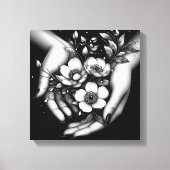 Feminine Floral Hand Minimalist Aesthetic Wall Art Canvas Afdruk (Voorkant)