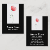 *~* Feminine Floral Modern Elegant Red Poppy Chic Visitekaartje (Voorkant / Achterkant)