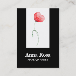 *~* Feminine Floral Modern Elegant Red Poppy Chic Visitekaartje