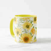 Feminine Floral Pattern Mok (Voorkant links)