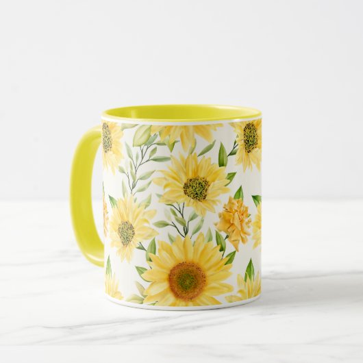 Feminine Floral Pattern Mok (Voorkant links)
