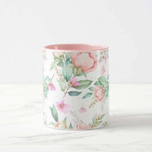 Feminine Floral Pattern Mok (Midden)