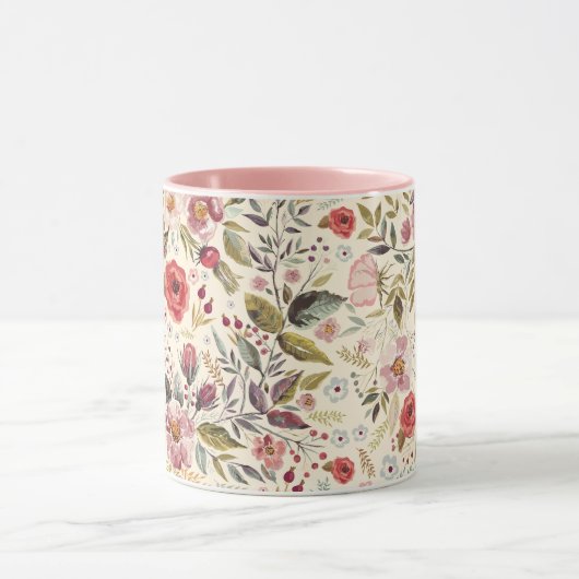 Feminine Floral Pattern Mok (Midden)