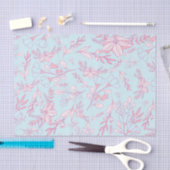 Feminine Floral Pattern Roze en Blauw Tissuepapier (Craft)