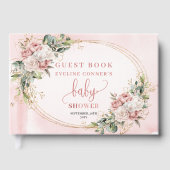 Feminine Floral Rose Gold Greenery Guest Book Gastenboek (Voorkant)