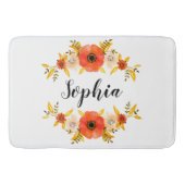 Feminine Floral Waterverf met aangepaste tekst Badmat (Voorkant)