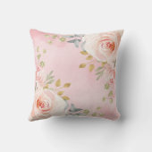 Feminine Fox Blush Floral Boho Woodland Nursery Kussen (Achterkant)