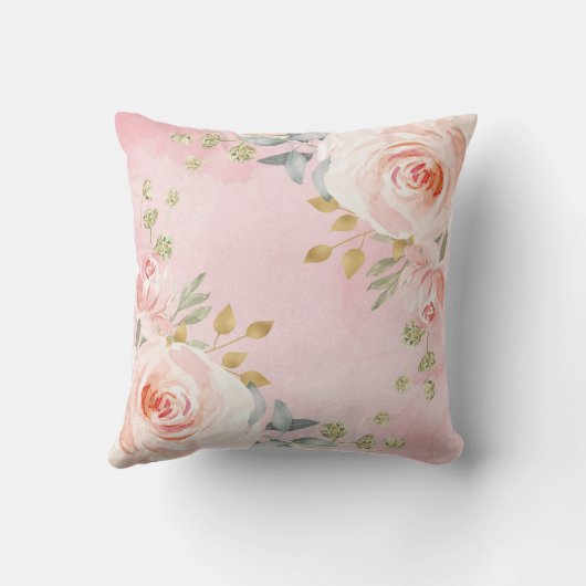 Feminine Fox Blush Floral Boho Woodland Nursery Kussen (Achterkant)