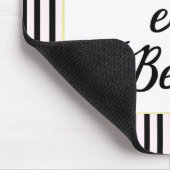 Feminine-Franse roze en zwarte strepen en bloemen Muismat (Hoek)