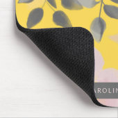 Feminine Geel Roze grijze Florenz met Jouw naam Muismat (Hoek)