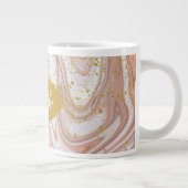 Feminine-gelabelde roze & Gold-aangepaste naam Grote Koffiekop (Rechts)