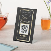 Feminine Girly QR-code Scannen om sociale Logo aan Reclamebord Met Voetstuk (Insitu)