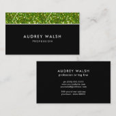 Feminine Glam Green glitter luxe professional Visitekaartje (Voorkant / Achterkant)