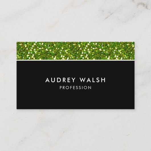 Feminine Glam Green glitter luxe professional Visitekaartje (Voorkant)