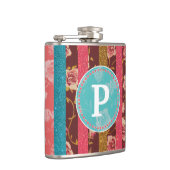 Feminine Glitter en Floral Monogram Heupfles (Rechts)