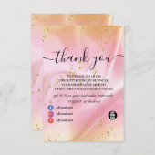 Feminine Gold en roze glitter Bedankkaart (Voorkant / Achterkant)