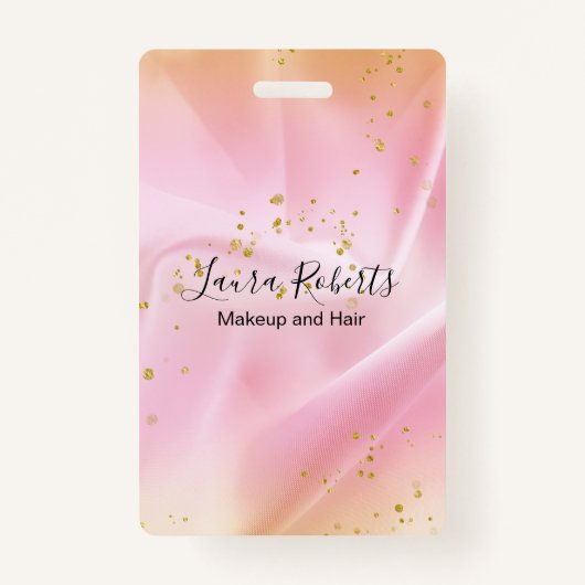 Feminine Gold en roze Glitter Pocket Badge (Voorkant)