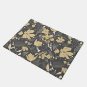 Feminine Gold Grey Floral Pattern Deurmat (Schuin)